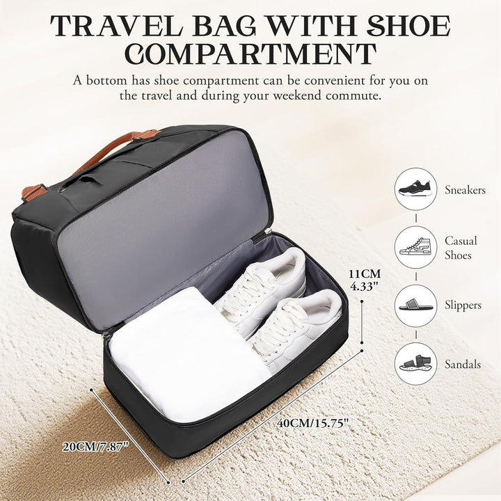 SEAFEW Reisetasche 24L, 40x30x20 Ryanair Handgepäck Tasche für Flugzeug Weekender Sporttasche Damen