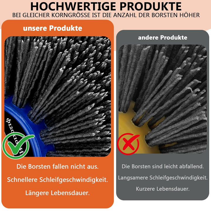 Nylonbürsten #120 Körnung| 120x100mm Schleifbürsten| Polierbürste zum Holzverarbeitung| Bürste für S