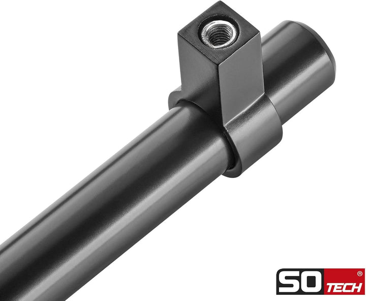SOTECH 10er Set Möbelgriffe G20 Stahl schwarz matt lackiertStangengriffe Ø 14 mm Bohrlochabstand (BA