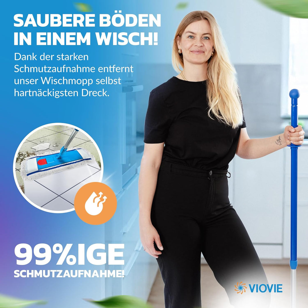 Premium Hospital WISCHBEZUG 50CM | 3er Pack | Profi Wischmopp aus Mikrofaser, Baumwolle & Polyester