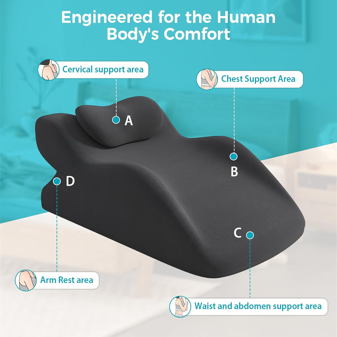 Lesekissen für Bett und Sofa, Multifunktions Keilkissen Rückenkissen, Ergonomisches Memory Schaum Ke