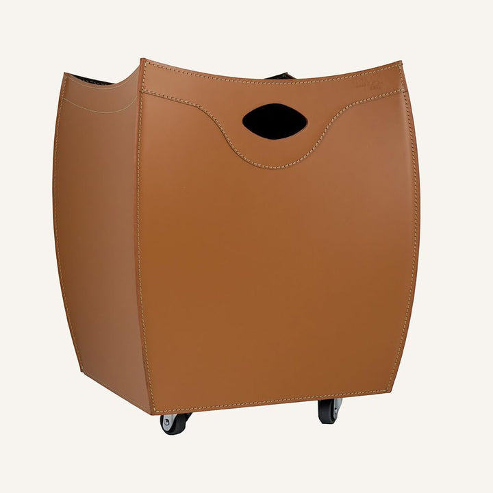 LIMAC Design BOTTE Kaminholzkorb aus Leder, holzkorb für kaminholz Modern und Design, Brennholzkorb