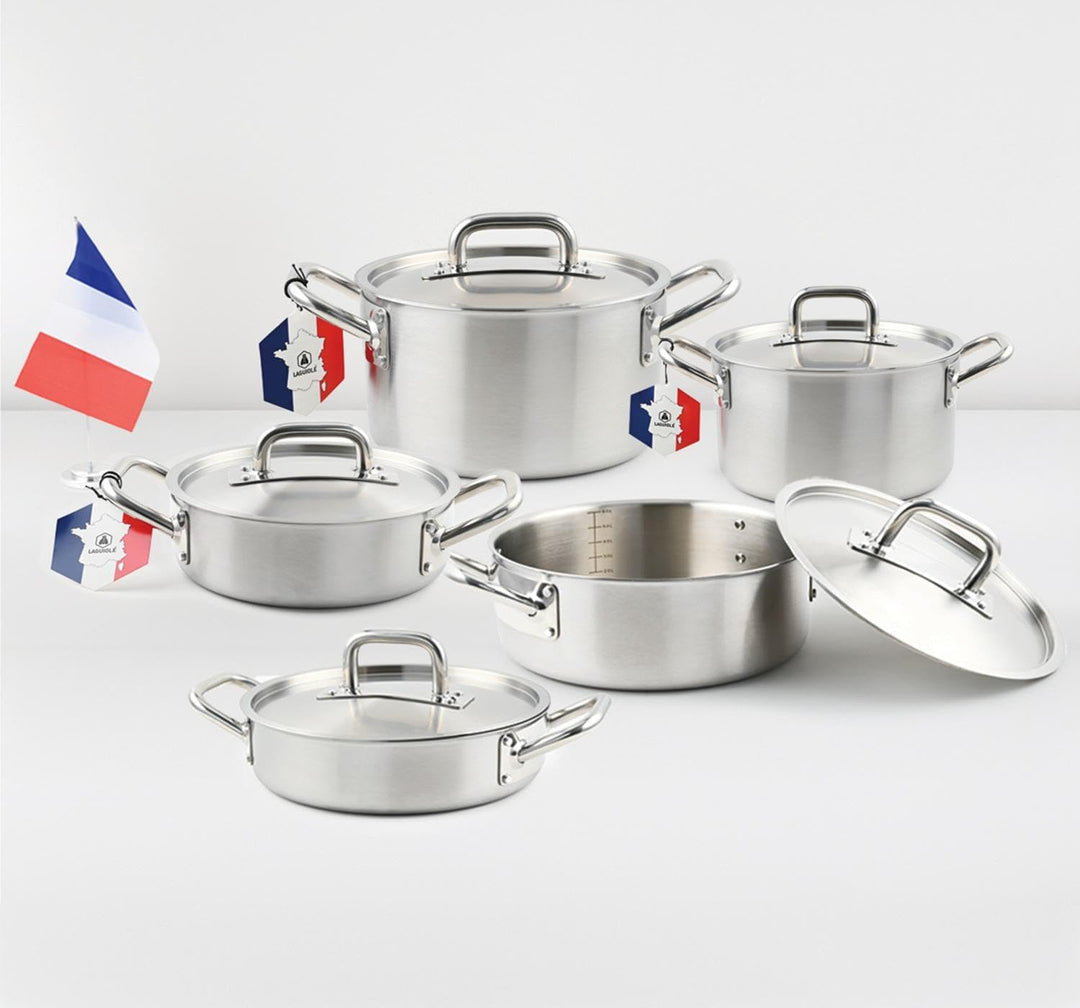 LAGUIOLE, Triplex-Suppentopf 28x17 cm Triplex-Edelstahl 304/Aluminium/430, Fassungsvermögen 10 l, ko