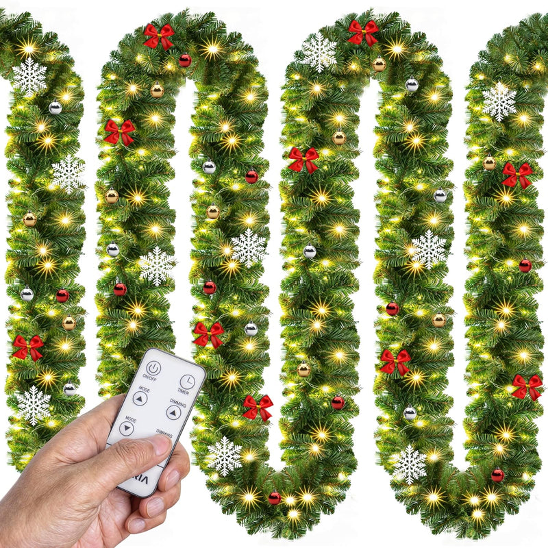 CASARIA® Weihnachtsgirlande Beleuchtet Deko Fernbedienung 5m 80 LED Timer Dimmbar 7 Leuchtmodi Ausse