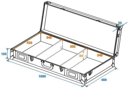 ROADINGER Universal-Konsole 1090x480x155 Foam si | DJ-Flightcase mit flexibler Schaumeinlage