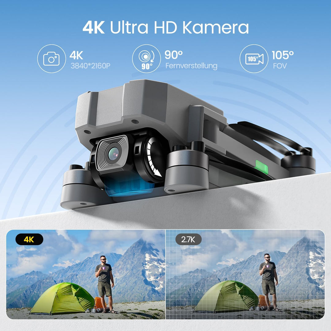 Holy Stone HS440G Drohne mit 4K Kamera für Erwachsene, 23 Min. Lange Flugzeit, Bürstenloser Motor, G