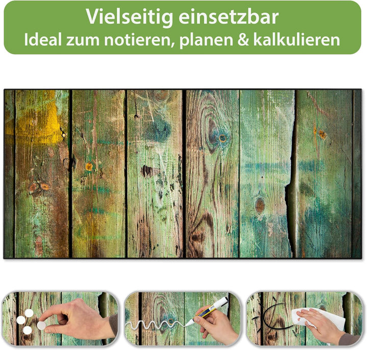 banjado Magnettafel schwarz 78 x 37cm / Magnetwand Metall/Magnetpinnwand als Memoboard/Pinnwand Magn