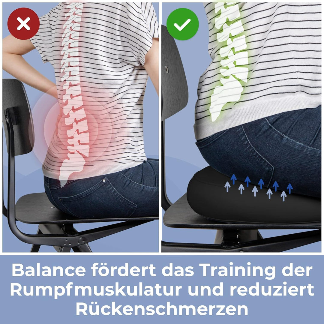 EVEREST FITNESS Luftkissen, aufblasbar, 33 cm Durchmesser, mit Luftpumpe, Balancekissen, Trainingski