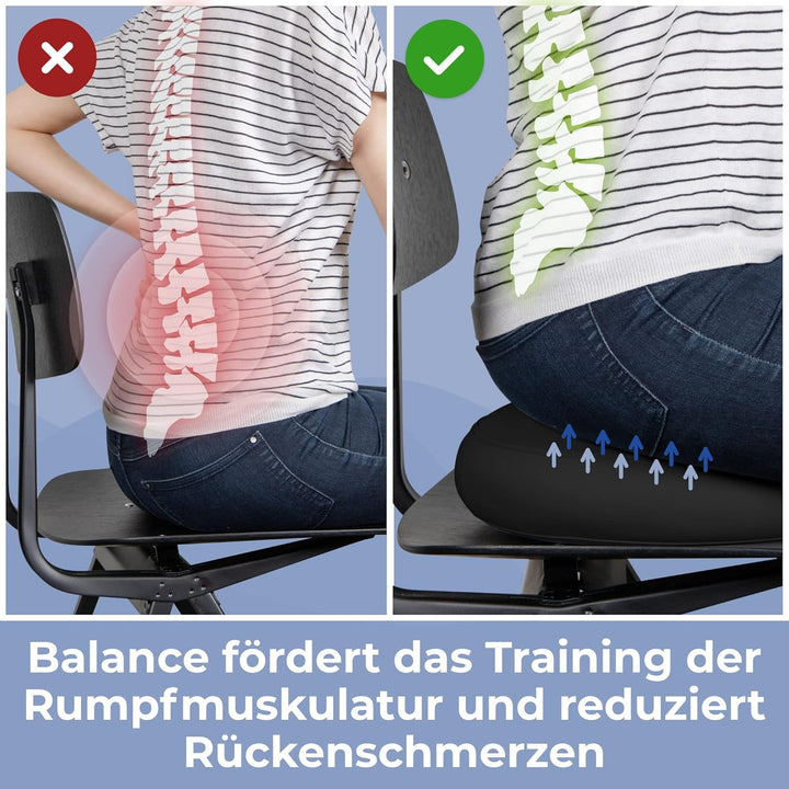 EVEREST FITNESS Luftkissen, aufblasbar, 33 cm Durchmesser, mit Luftpumpe, Balancekissen, Trainingski