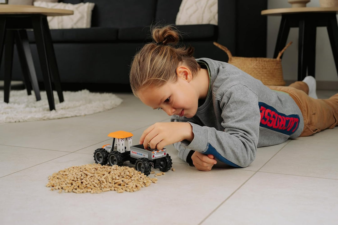 fischertechnik Tractor 576107 – pädagogisches Konstruktionsspielzeug, Traktor mit Anhänger, Bausatz
