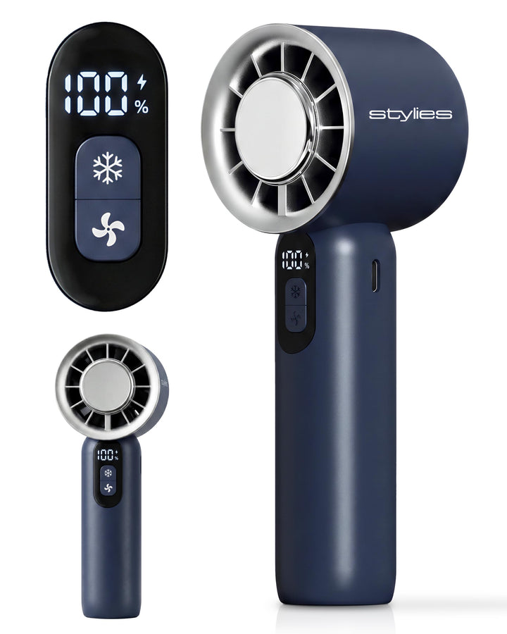 Premium Handventilator Akku aufladbar, Mini Ventilator für die Hand mit Kühlplatte, Akku Ventilator