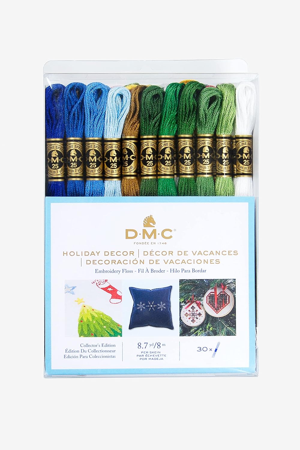 DMC Lot de 30 fils à broder pour décoration de vacances 8.7-Yards sortiert, 8.7-Yards sortiert