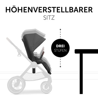 hauck 2in1 Kinderwagen mit Luftreifen Walk N Care Air Set ab Geburt bis 22 kg + 3 kg Korb, Wanne mit