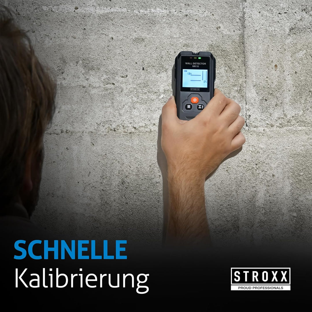 STROXX - Wanddetektor MK10 5in1 inkl. 3 Batterien - Leitungssucher - Ortungsgerät - Wandscanner - Ka