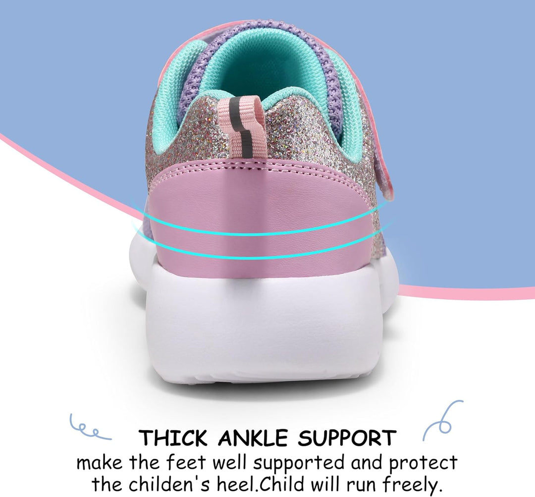 Mädchen Schuhe Kinder Turnschuhe Glitzer Sportschuhe Laufschuhe Hallenschuhe Sneakers Klettverschlus