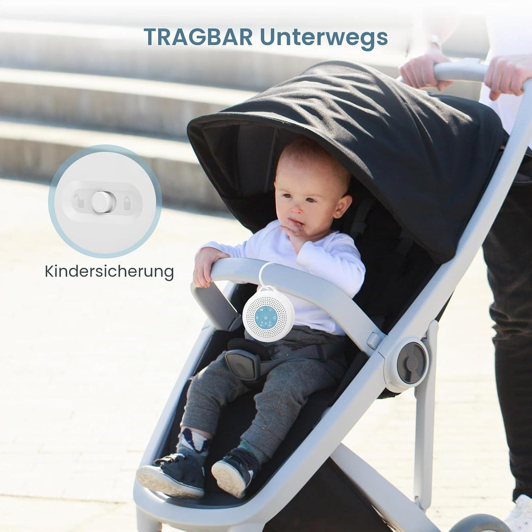 White Noise Machine Baby, Einschlafhilfe Babys mit 2000mAh Akku,Portable Sound Machine for Adults,21