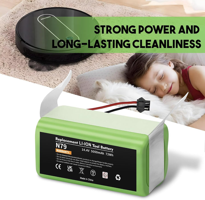 14.4V 5000mAh Ersatzakku für Eufy RoboVac G10 Hybrid G30 G20 G35 G40, für RoboVac 11 11S 11S MAX 12