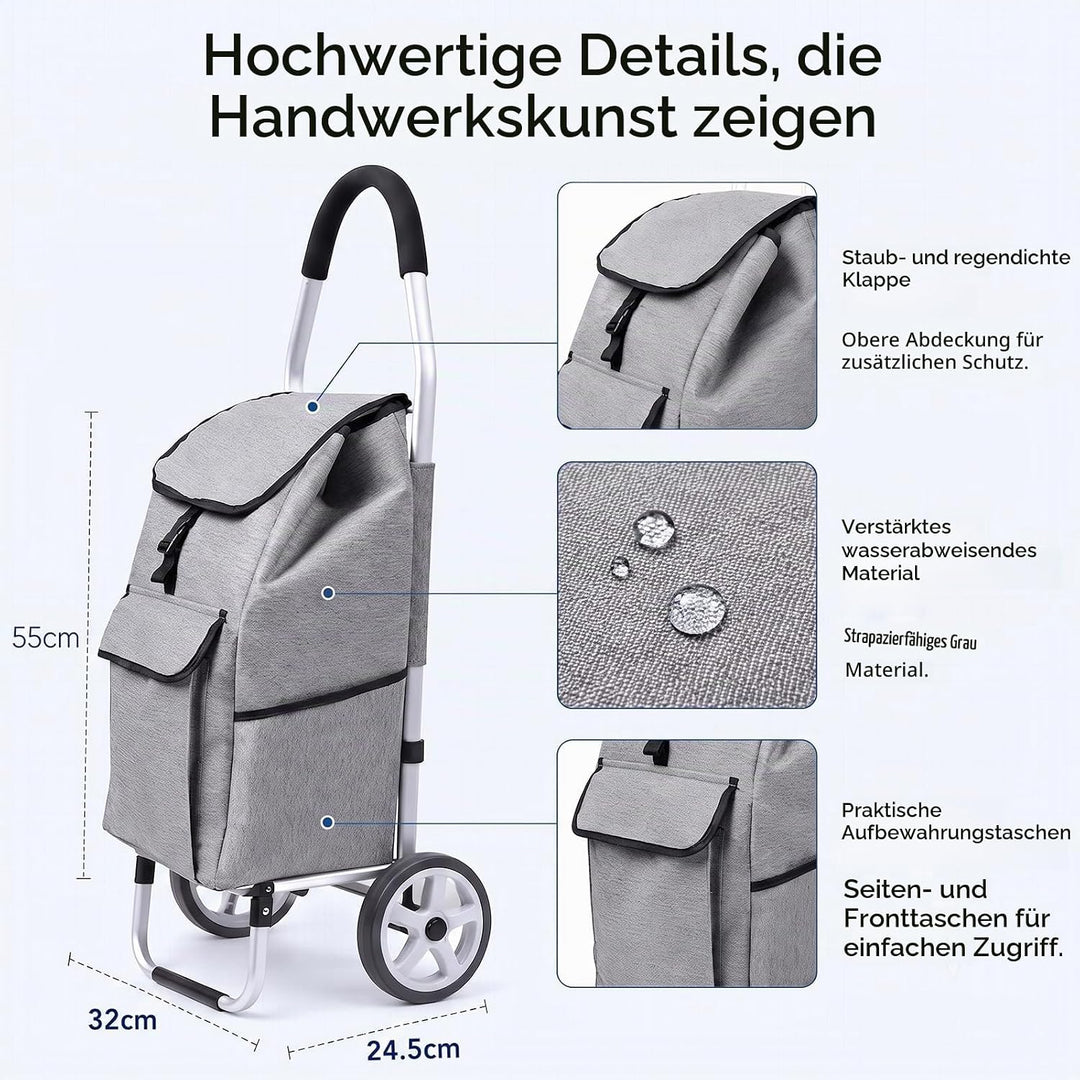Ersatztasche für Einkaufswagen, 40L Einkaufswagen Tasche Faltbare Einkaufstasche aus Oxford-Stoff mi