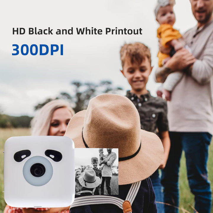 vretti 300DPI Mini Drucker, Mobiler Fotodrucker, Tragbarer Mini Fotodrucker, Wireless Fotodrucker Th