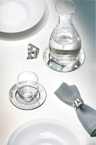 Alessi "Mini Girotondo" Glasuntersetzer, Edelstahl 18/10 glänzend poliert rostfrei, Set di 4 Set di