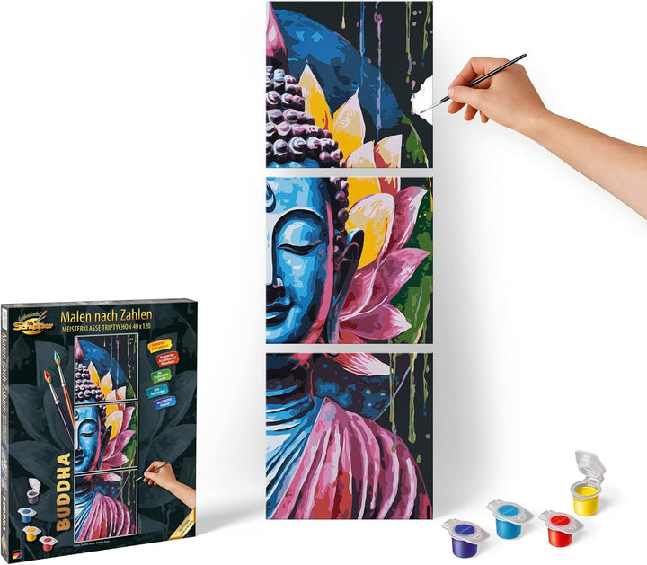 Schipper 609470916 Malen nach Zahlen, Buddha - Bilder malen für Erwachsene, inklusive Pinsel und Acr