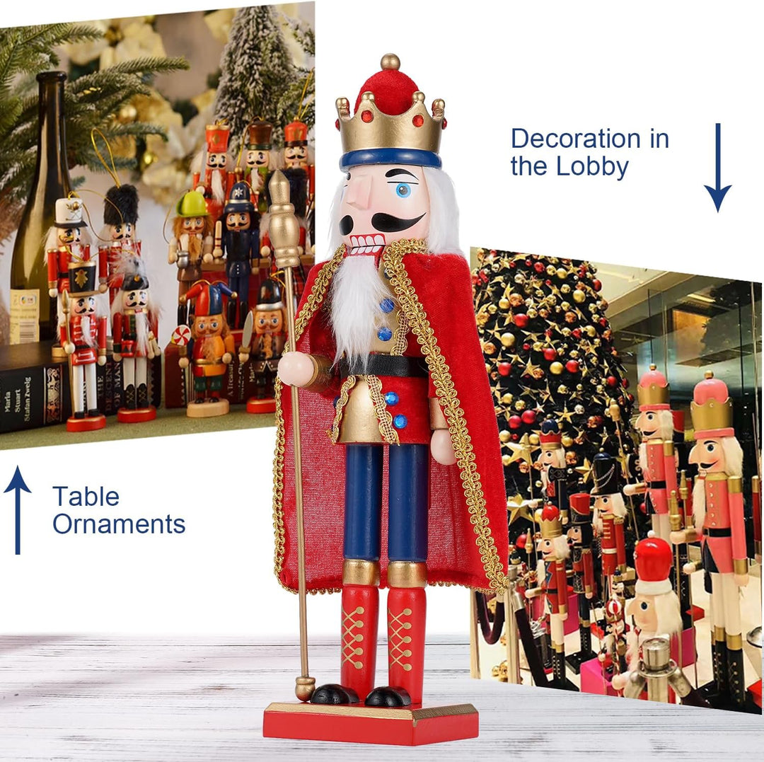 COMBIUBIU 38 cm Nussknacker Figuren Holz Nussknacker Soldaten,Traditionelle Weihnachten Nussknacker