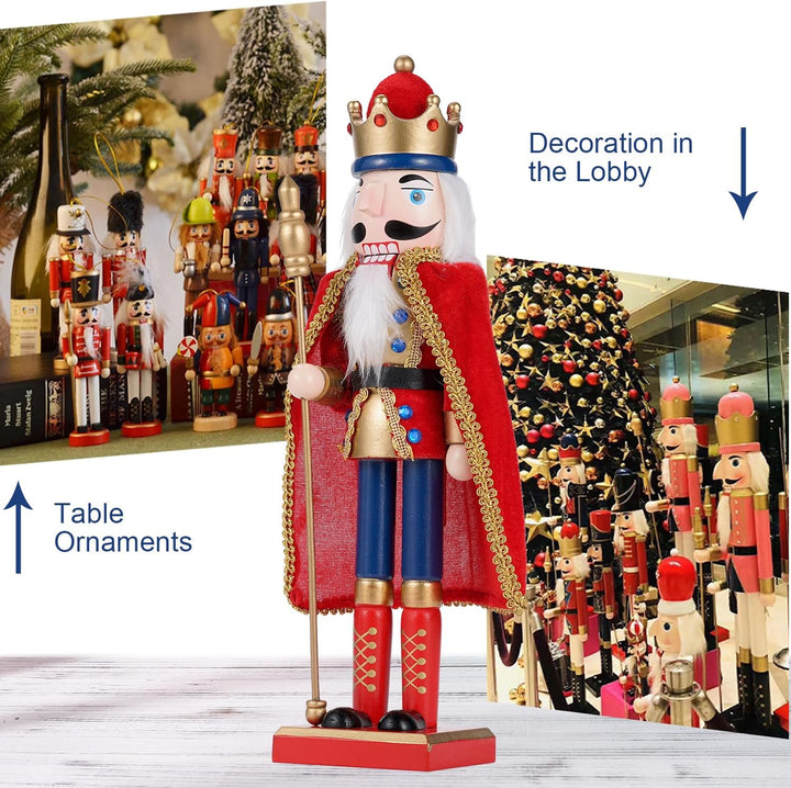 COMBIUBIU 38 cm Nussknacker Figuren Holz Nussknacker Soldaten,Traditionelle Weihnachten Nussknacker