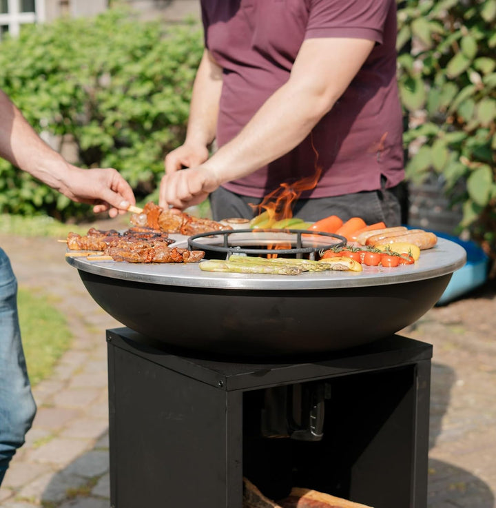 Plancha Grill Amigo Edelstahl Grillplatte BBQ Feuerschale Edelstahl mit Feuerplatte Outdoor Küche Gr