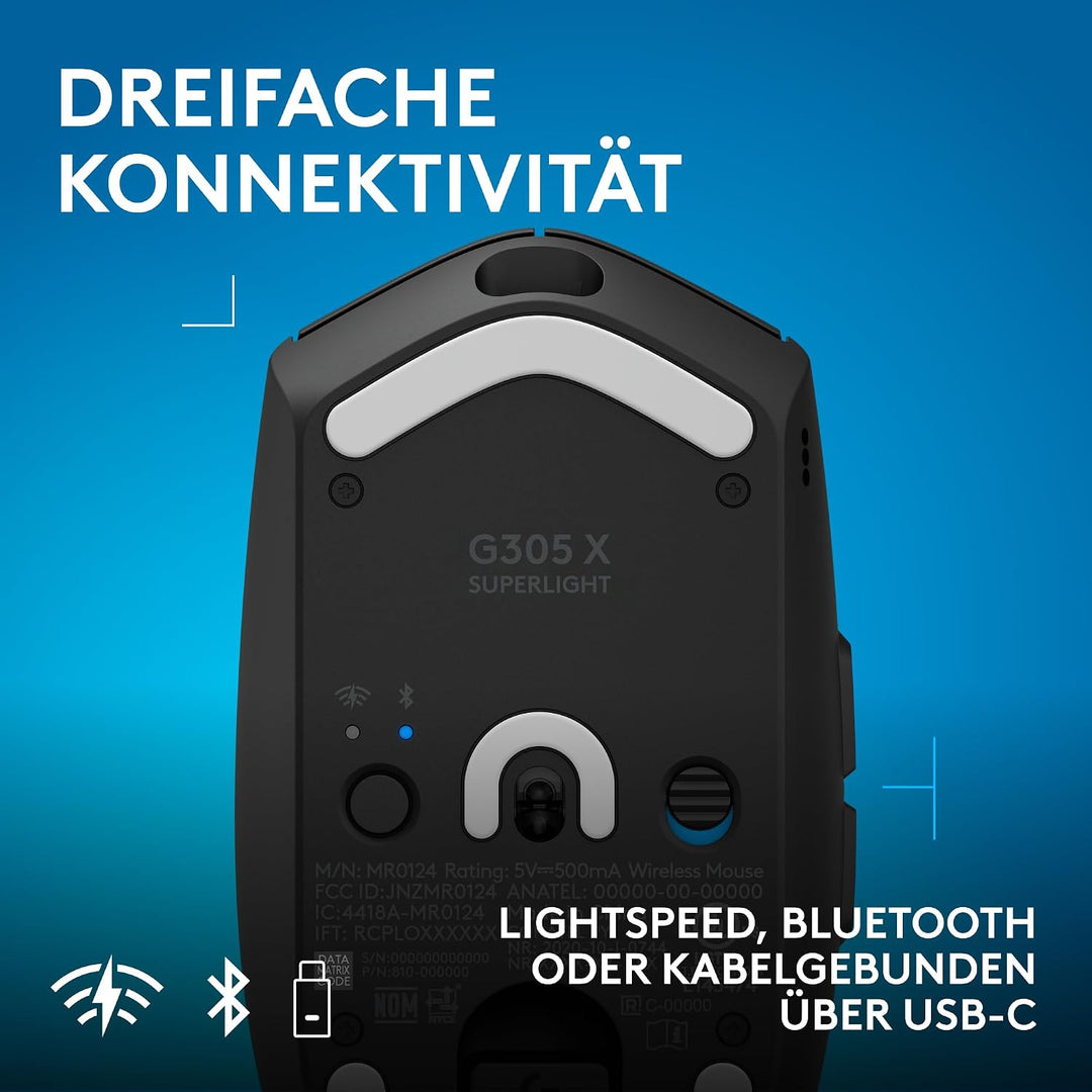 Logitech G G305 X Superlight kabellose Gaming-Maus, 61 g leichte aufladbare für den PC, Hero 44K-Sen