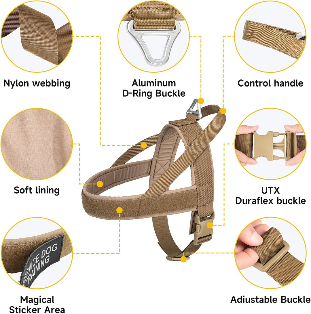 EXCELLENT ELITE SPANKER No Pull Hundegeschirr Verstellbares Nylon-Hundegeschirr mit Kontrollgriff fü