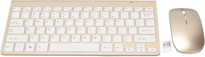 Elprico Kabelloses Tastatur-Maus-Set, 2,4 G USB, Dünne Ergonomische Stummschalttaste für Computer (L