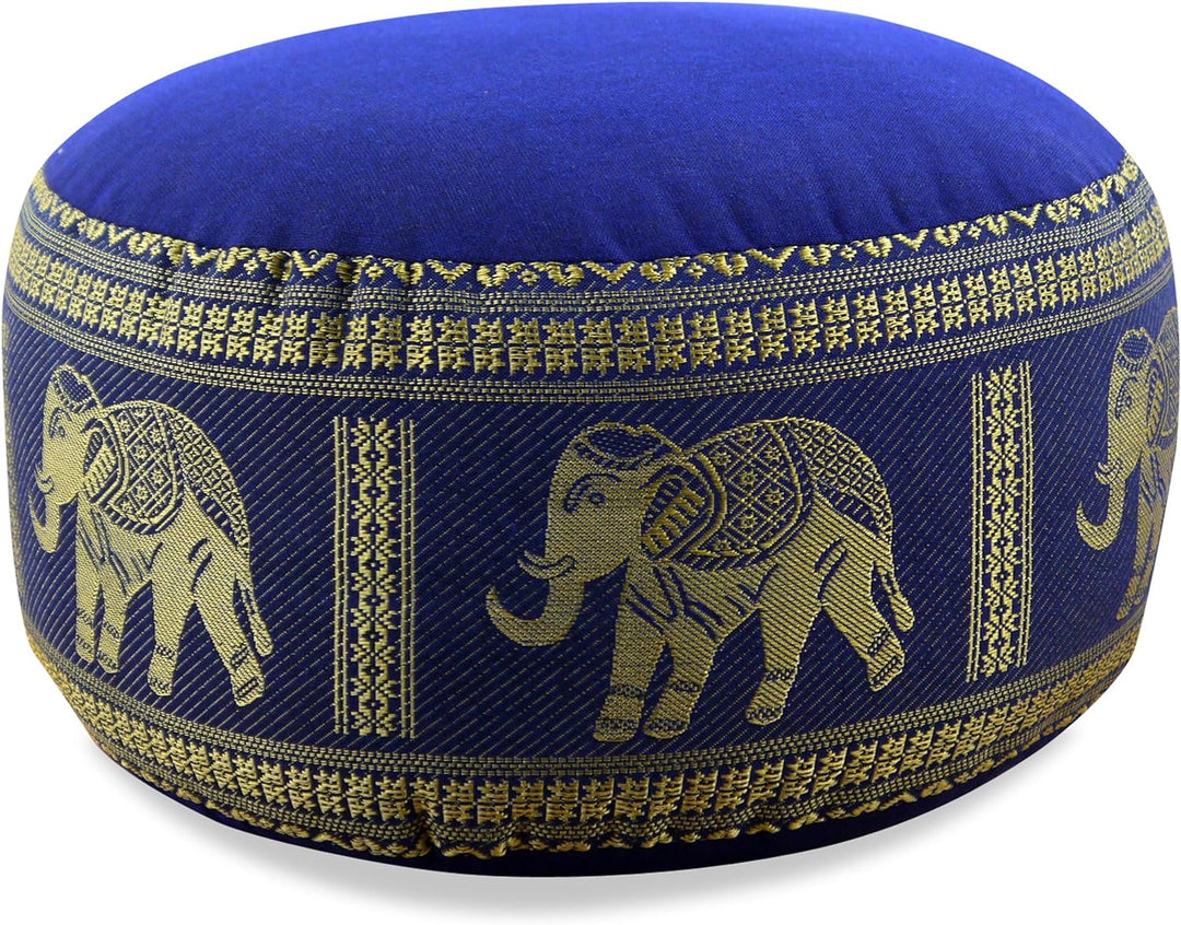 livasia Meditationskissen Thaiseide, Yogakissen klein mit Kapok, Pouf, Bodenkissen Yoga Zen Meditati