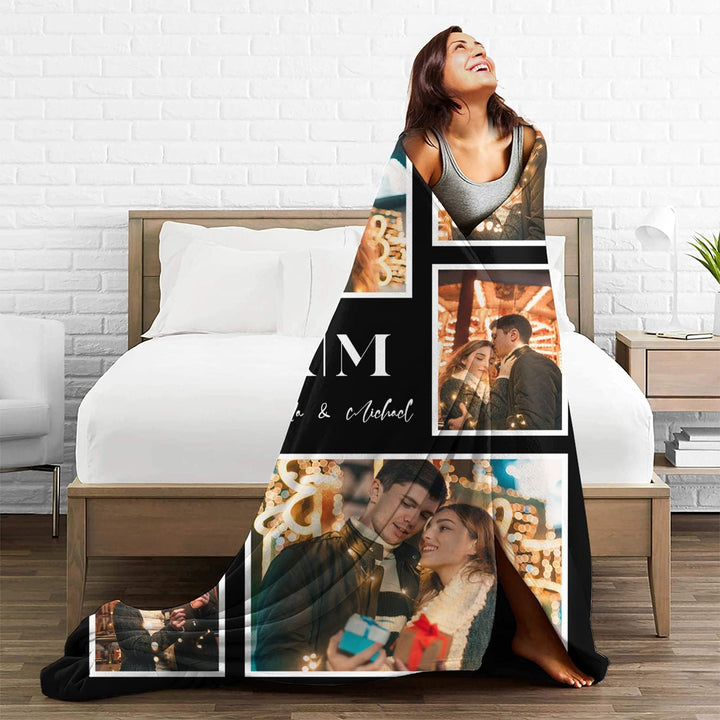 Easycosy personalisierte Decken für Paare Geschenke Benutzerdefinierte Bild, Foto werfen für Freundi