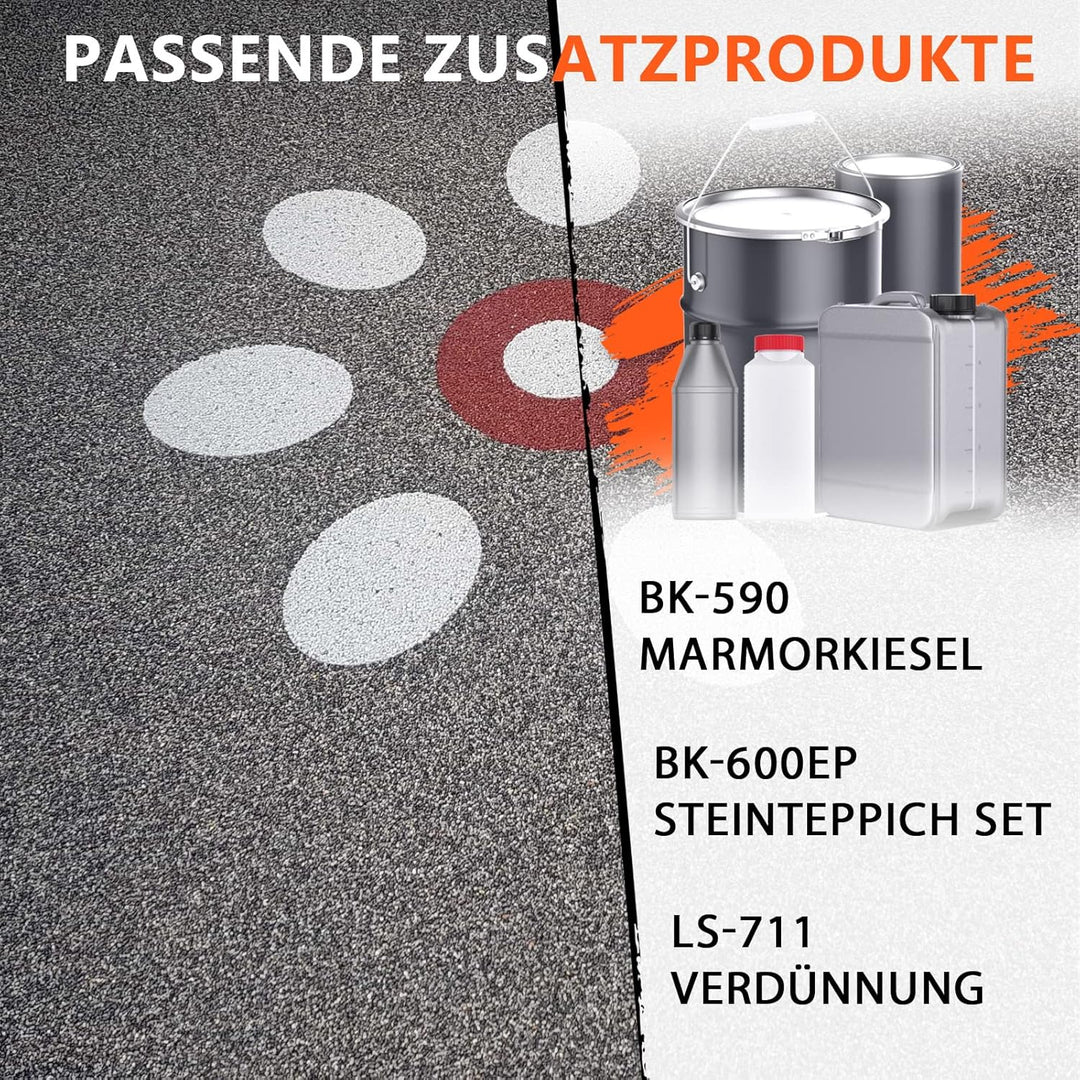 1K PU Porenfüller für Steinteppich aussen, UV-fest, 3kg farblos glänzend - kein Vergilben, elastisch