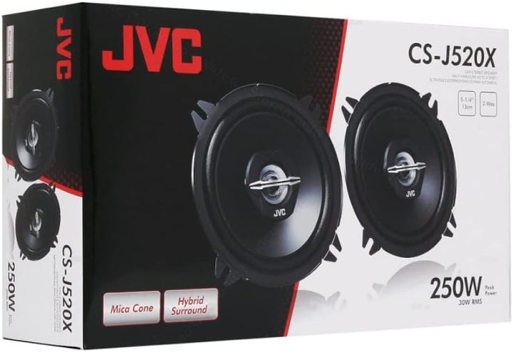 JVC CS-J520X 13 cm 2-Wege-Koaxial-Lautsprecher, 2 Stück, Black 13 cm Single, 13 cm Single
