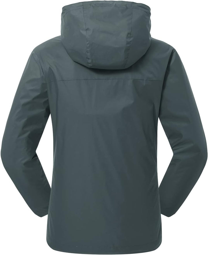 YSENTO Damen Regenjacke Wasserdicht Atmungsaktiv Outdoorjacke Leichte Übergangsjacke Windbreaker mit