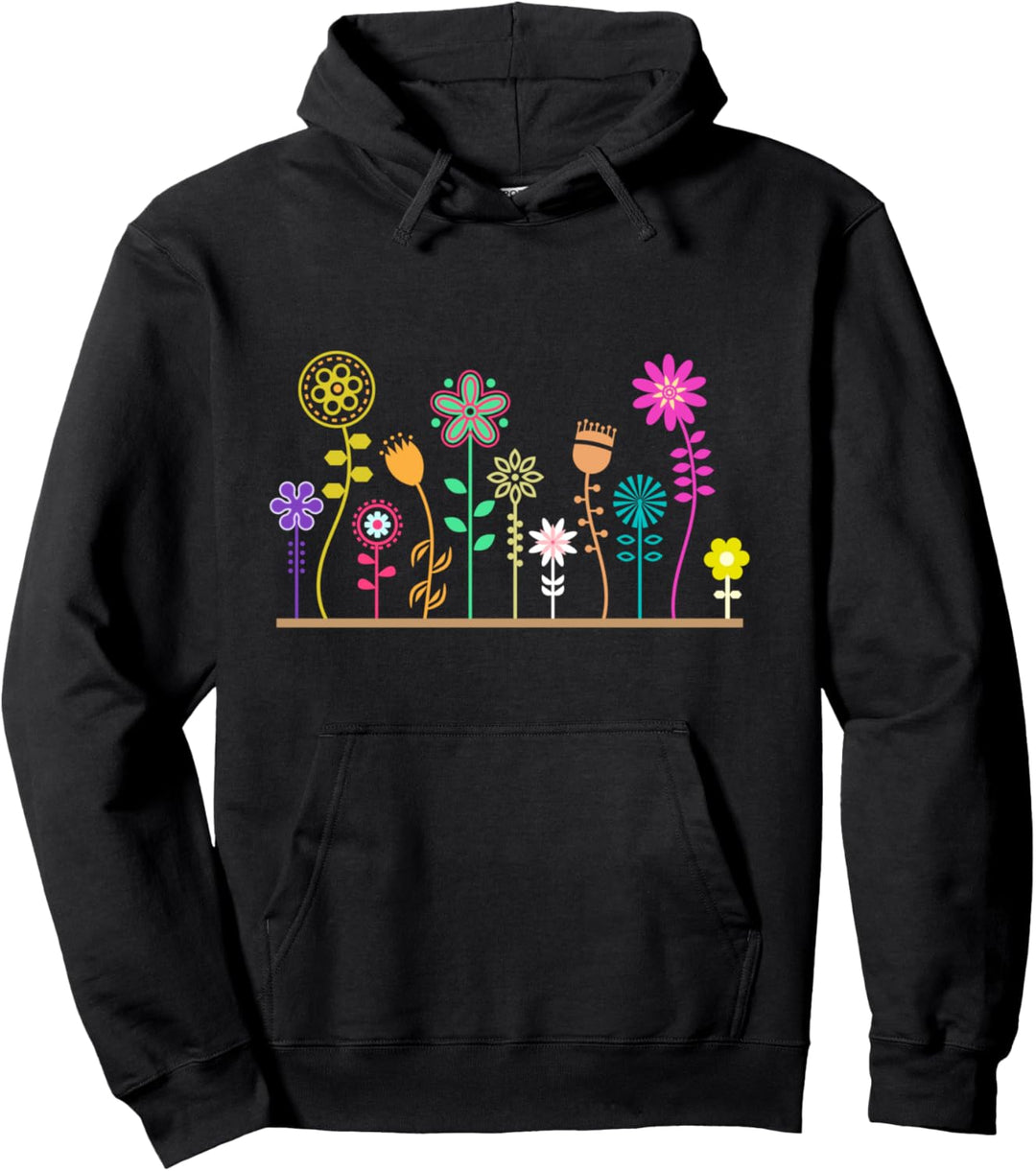 Blumenwiese Blumen Sommer Garten Natur Hoodie Pullover Hoodie
