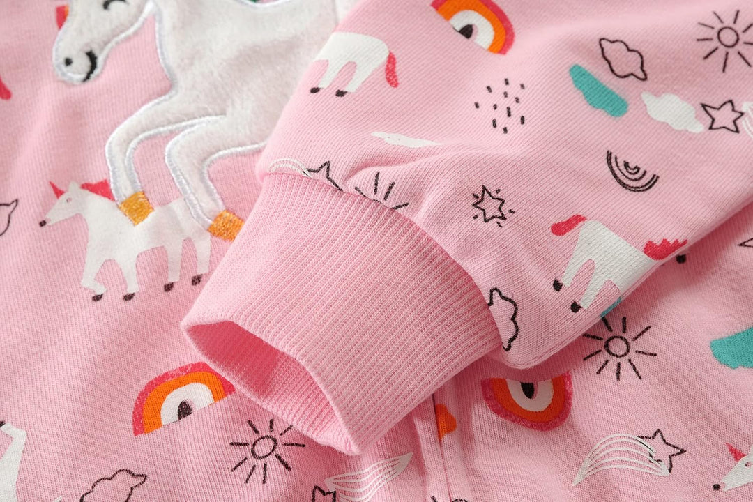 EULLA Kinder Mädchen Zip Up Hoodie Sweatjacke Kapuzenjacke Kapuzenpullover Langarm Baumwolle Einhorn