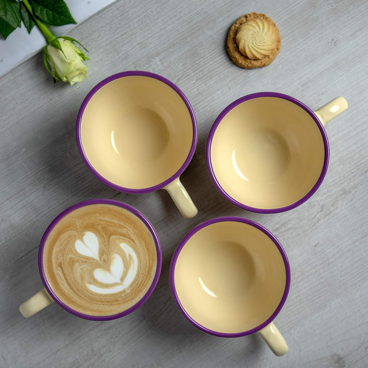 City to Cottage® - Keramik XXL Tasse 500 ml | Kaffeebecher | Lavendel Motiv | Handgemacht | Keramik