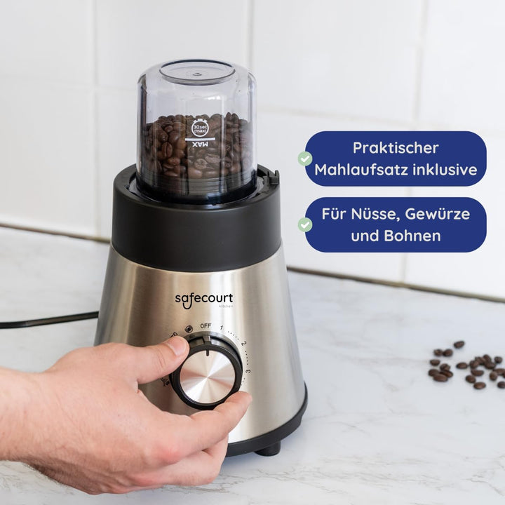 Safecourt Kitchen HB100 - Krachtige Blender Smoothie - 1000W - 1.5L BL100, BL100