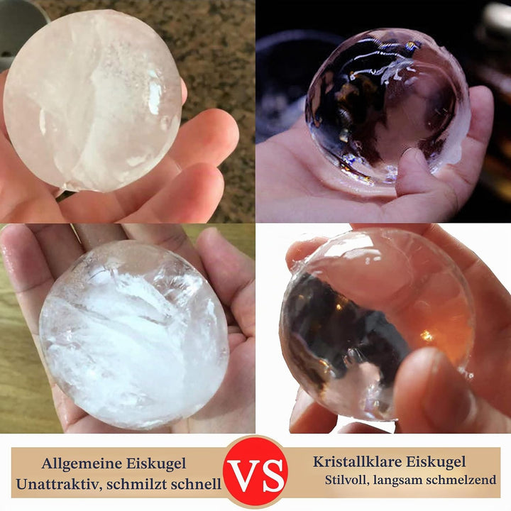 Kristallklarer-Eiskugel-ErstellerJumbo-Eisbälle, kugelförmige Whisky-Tablettformmaschine für Eisbäll