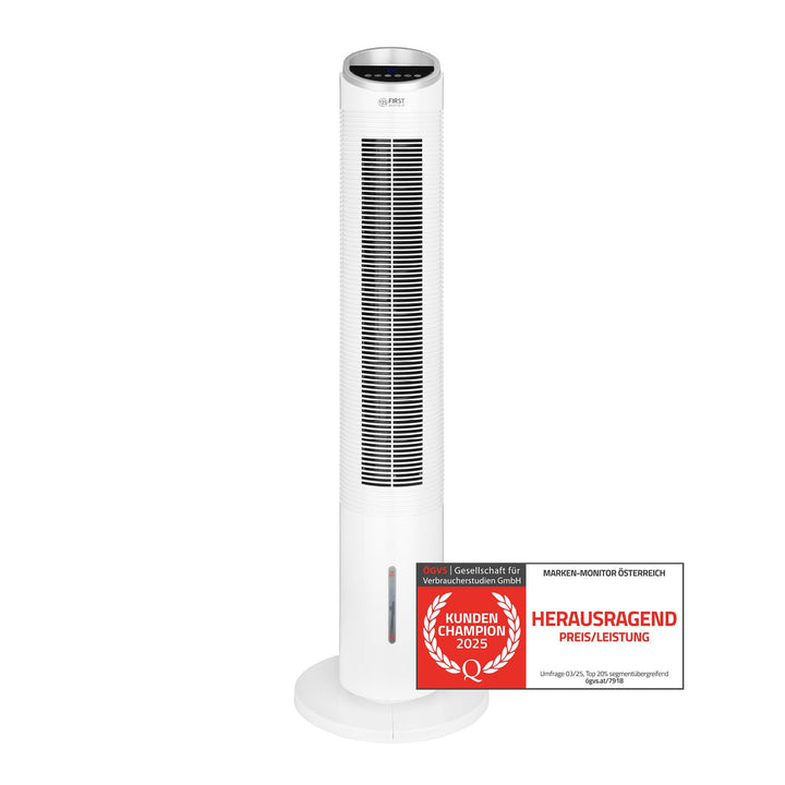 TZS Turmventilator mit Wasserkühlung & Fernbedienung - 102 cm grosser & sehr leiser Luftkühler - 80°