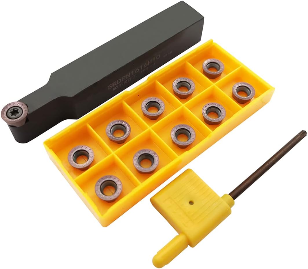 ASZLBYM 11 Stück RPMT10T3 MOE R5 Wendeschneidplatten-Fräseinsätze Klingenfräser mit 5/8"/16 mm SRDPN