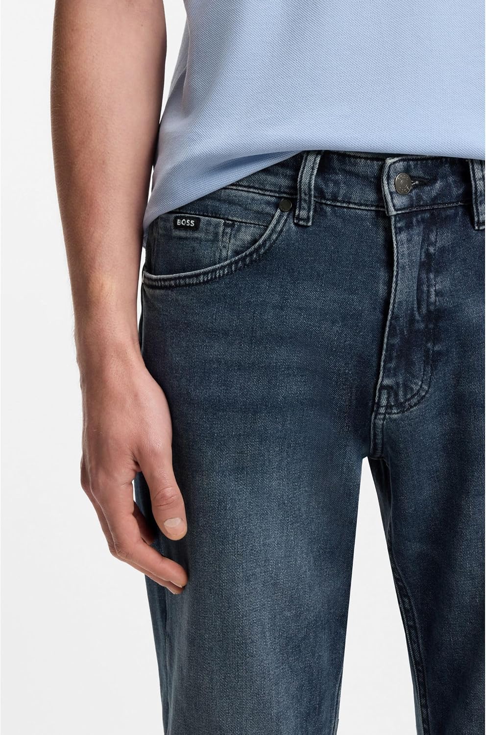 BOSS Herren H-Re.Maine Blaue Maine Regular-Fit Jeans aus bequemem Stretch-Denim 29W / 34L Blau, 29W