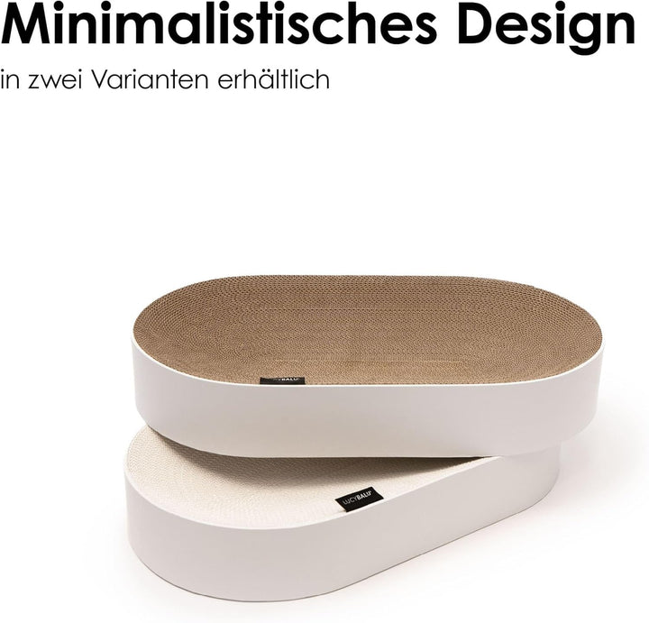 LucyBalu® SCRATCHBED Kratzbett für Katzen aus Pappe | Kartonbett | XXL-Kratzbrett oval rund | Kratzp