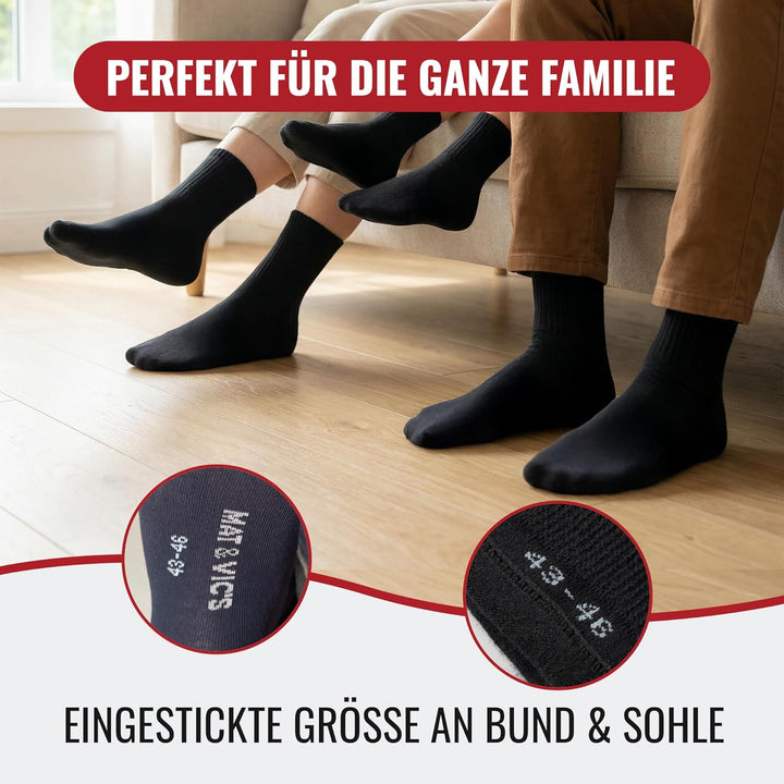 Mat & Vic's Socken Herren Herrensocken Damen Damensocken Cotton classic Crew Socks, gekämmte Baumwol