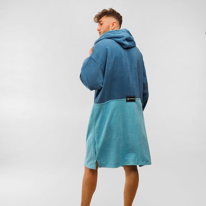 WAVE HAWAII Bleys ZIP Surfponcho für Körpergrössen von 170-205 cm aus 100% ÖKO Baumwolle Umkleidehil