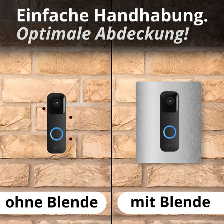 iSecur Blende passend für Blink Akku-Videotürklingel aus Edelstahl I Video-Doorbell I Klingelschild
