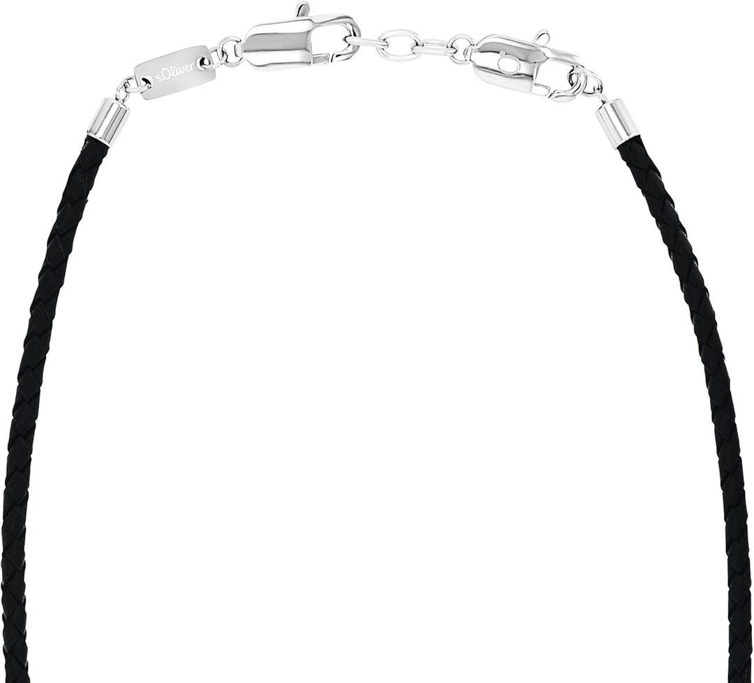 s.Oliver Kette mit Anhänger Edelstahl/Leder Jungen Kinder Halsschmuck, Motiv, Kommt in Schmuck Gesch