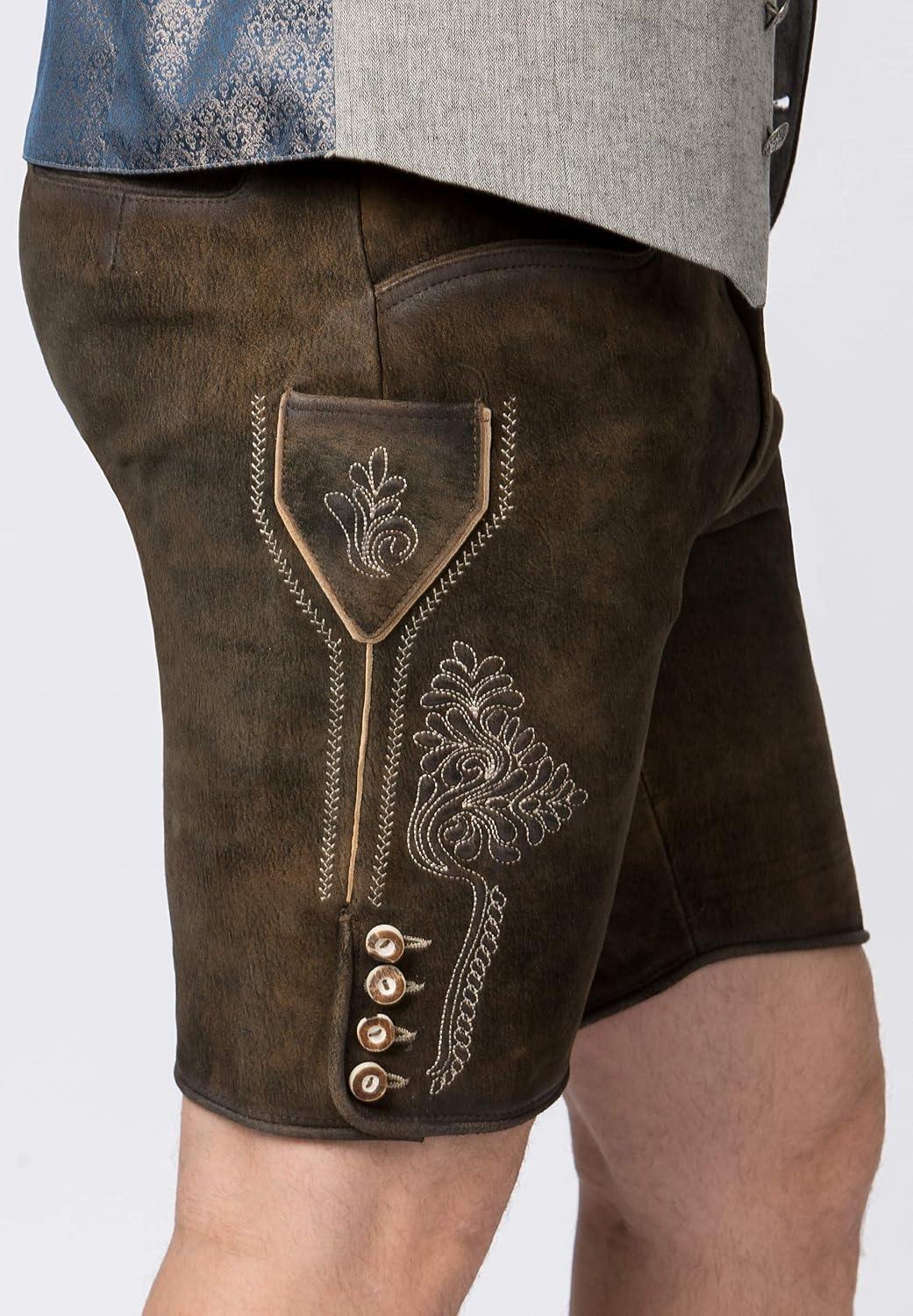 Stockerpoint Herren Lederhose Corbi4 I Grösse 44-64 I Bequeme Trachtenhose in edler Hirschoptik inkl